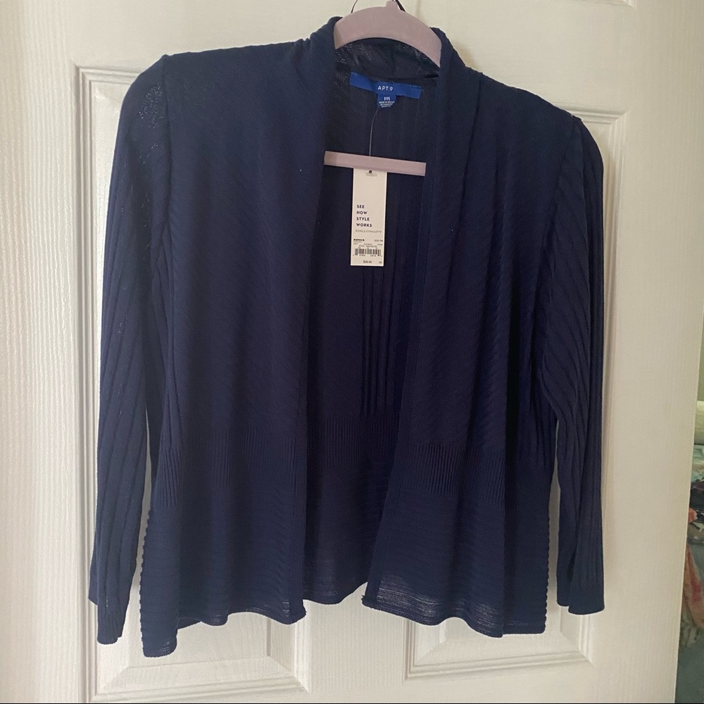 Apt 9 - womens lightweight sweater petite medium navy new with tags